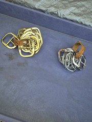 Lot of 21 (x9)CHROME FINISH & (x12)SOLID BRASS BELT BUCKLES FITS 1 »-1.25 »Belt