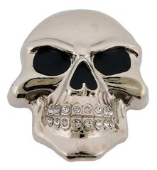 Skull Belt Buckle Silver Metal Gothic Tattoo Fashion Pirate Halloween Costume