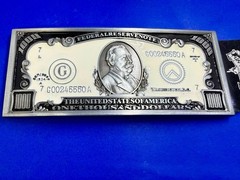 $1,000 US Dollar Federal Reserve Note The United States of America Belt Buckle