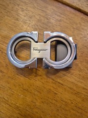 Salvatore Ferragamo Alloy Belt Buckle Silver with Gray for 34-35mm (C)
