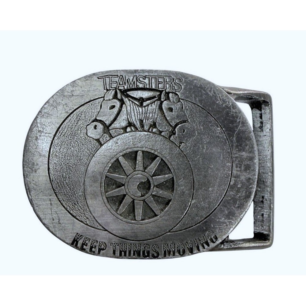 VTG Teamsters Belt Buckle Keep Things Moving MLW Buck-L-Up Union Trucking As Is