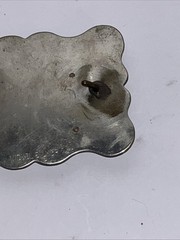 « Banded Agate” Belt Buckle 3-1/2 » L X 2-1/2” Heavy: 3.5 oz. Nickel