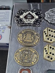 Vintage LOT OF 17 belt buckles 2000s Chrome BRASS metal Some New Some Older LotF