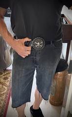Skull & Crossbones Belt Buckle Gothic Biker Wearable Art OOAK Darren McNeese