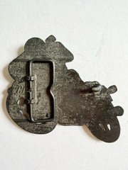 Vintage Brass Motorcycle & Rider Belt Buckle, Biker