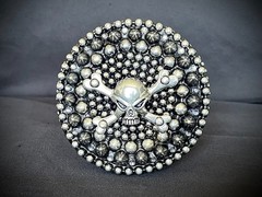 Skull & Crossbones Belt Buckle Gothic Biker Wearable Art OOAK Darren McNeese