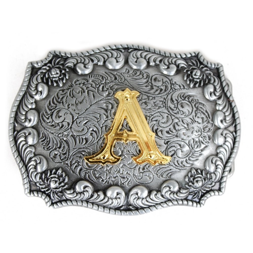 Men&rsquo;s Belt Buckles, English Letter in 3D, Western Style, CowboyAlphabe…