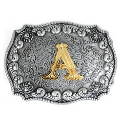 Men&rsquo;s Belt Buckles, English Letter in 3D, Western Style, CowboyAlphabe…