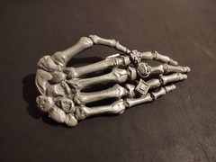 Rare Vintage 1993 Pagan Made In England Skeleton Death Hand Belt Buckle Rare 6”