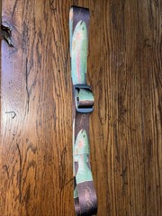 Croakies Artisan 2 Flick Ford 30 MM Webbing Aluminum Buckle Belt 43” Long