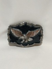 The Great American Buckle Company Belt Buckle Eagle Silver Toned Metal & Enamel