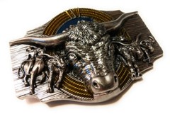 ✖ WESTERN STEER BULL Rope Cowboy Rodeo Style ✖ Belt Buckle ✖ Roping enamel USA