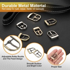 8 Pcs 0.8 Inch Adjustable Single Prong Buckle Belt Buckle, Bronze