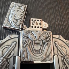 Tiger Guns Western Cowboy Lighter Belt Buckle