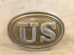 Civil War US Union Belt Buckle Brass Replica Vintage Oval