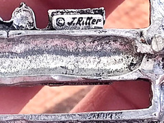 Signed J Ritter Train Steam Engine for 1&Prime; Belt Buckle Metal Transportation