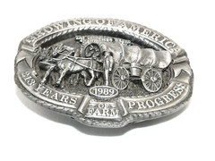 Hasco Conestoga Wagon Growing America Belt Buckle 707 of 4000 1988 Vintage USA