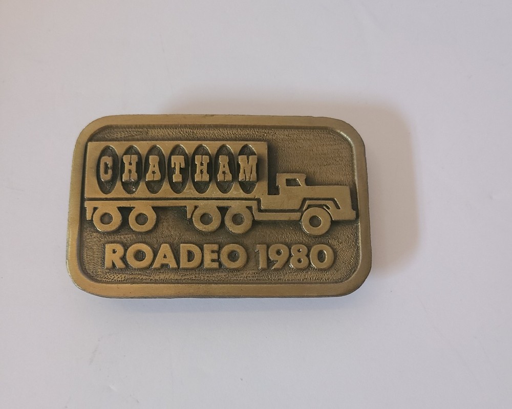 vintage 1980 belt buckle Chatham RODEO southwestern COWBOY native american