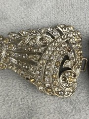 Vintage Rhinestone Buckle Lot Silver Tone Signed READ