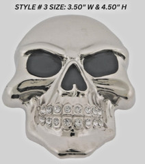 Skull Belt Buckle Men Skeleton Grillz Teeth Silver Bling Halloween Hip Rock New
