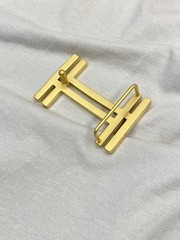 H 32mm 1.25` Belt Buckle Gold Tone Double H Replacement Buckle