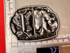Hunting An American Tradition Vintage Belt Buckle Deer Duck Dog Colorful USA