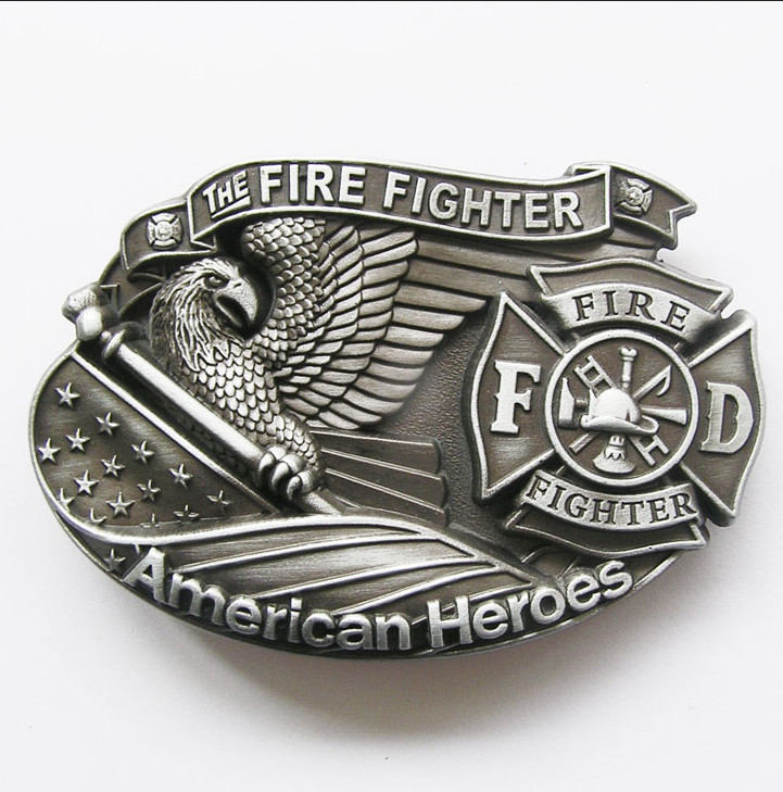 Fire Fighter American Hero Metal Belt Buckle