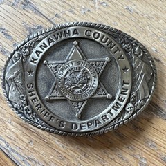OBSOLETE 1989 Kanawha County West Virginia Sheriff Department Brass Belt Buckle