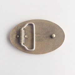 Vintage Bronze Plated Oval Striae Custom Blank Belt Buckle Boucle de Ceinture