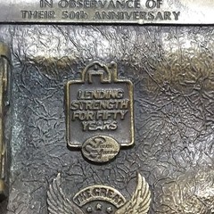 Vtg Belt Buckle The First PCA Loan 1933 50th Anniversary 3D Relief