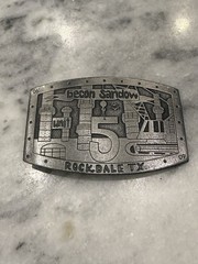 Beacon Sandow Rockdale TX Unit 5 Oilfield Silver Metal Belt Buckle 1.5&Prime;