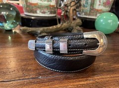Navajo Carla Nunez James Reid Dgn Sterling Silver Belt Buckle 33-35”-1.3/8”🦬✅