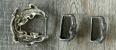 JEFF DEEGAN – UPSCALE LUXURY STERLING SILVER DOUBLE ALLIGATOR 1&Prime; BELT BUCKLE SET