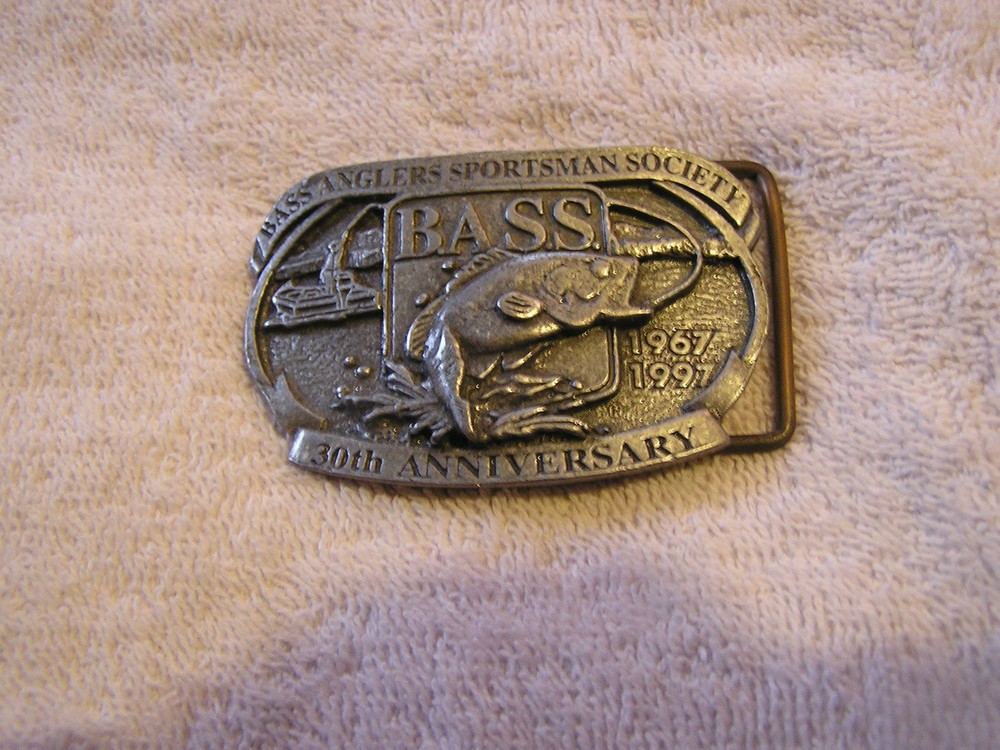 Vintage Bass Anglers Sportsman Society Belt Buckle 30th Anniversary 1967-1997