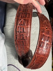 Nocona Men&rsquo;s Western Oval Rope Edge 3 Cross Belt Buckle On Leather Belt