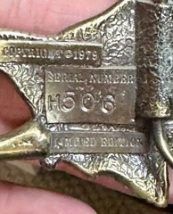 1979 Eagle Brass/enamel Belt Buckle by Great American Buckle Co – Serial #H506