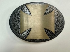 Maltese Iron Cross Religious Gothic Punk Vibe Textured Metal Belt Buckle