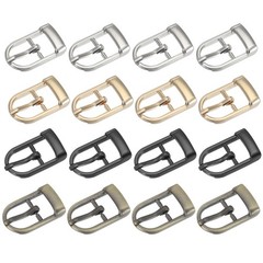 16Pcs 0.6&Prime; Single Prong Belt Buckle Roller Buckle Black/Silver/Light Gold/Brown