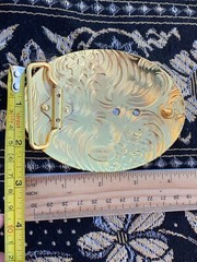 Western Buckle Gold Silver Red Running Horse Cowboy Oval 2 » Hebilla Vaquero