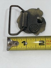 Lewis Pewter Metal Belt Buckle Vintage 1975 Art Nouveau Head Breasts Flowers