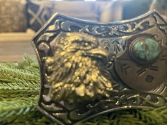 American Eagle Belt Buckle with a Navaho Indian Design W/Turquoise Accent ladies