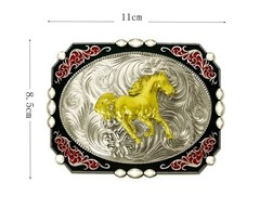 Religion Cross Cowboy Kneeling Prayer And Horse Design Belt Buckle