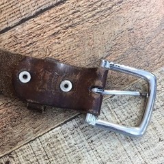 US Army Vintage Brown Leather Buckle Belt Mens One Size