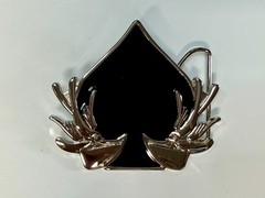 Spade Playing Cards W/ Birds Cutout NOS 2005 Hunters Vegas Baby! Belt Buckle