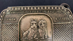 Vintage Black & White Scotch Whisky Solid Brass Belt Buckle, Fantasy Collection