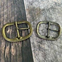 Brass Rounded Belt Buckle Lot Of 2