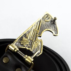 Brass belt buckle Ax of God, Medieval style buckle, Solid brass axe buckle