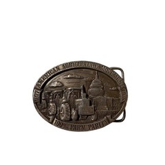 Bergamot Brass Works American Agriculture Movement 1978 Belt Buckle Bronze Tone