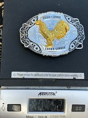 Western Buckle Gold Black Silver Rooster Cowboy 2 »Buckle Hebilla Vaquero Gallo