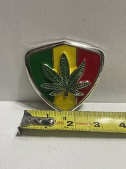 – Belt Buckle Jamaican Flag With Marijuana Leaf